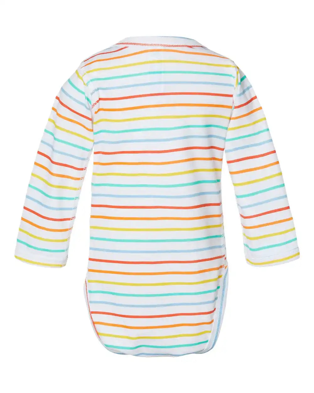 Rabbit Skins 4421l Infant Fine Jersey Long Sleeve Bodysuit - 4421 - Rainbow Stripe