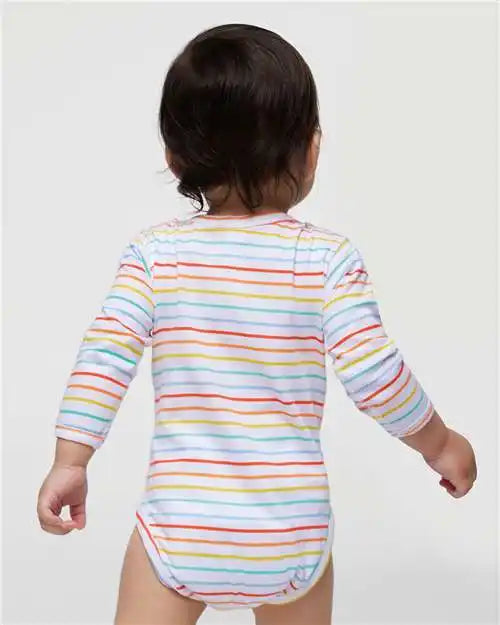 Rabbit Skins 4421l Infant Fine Jersey Long Sleeve Bodysuit - 4421 - Rainbow Stripe