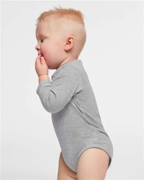 Rabbit Skins 4421l Infant Fine Jersey Long Sleeve Bodysuit - 4421 - Heather