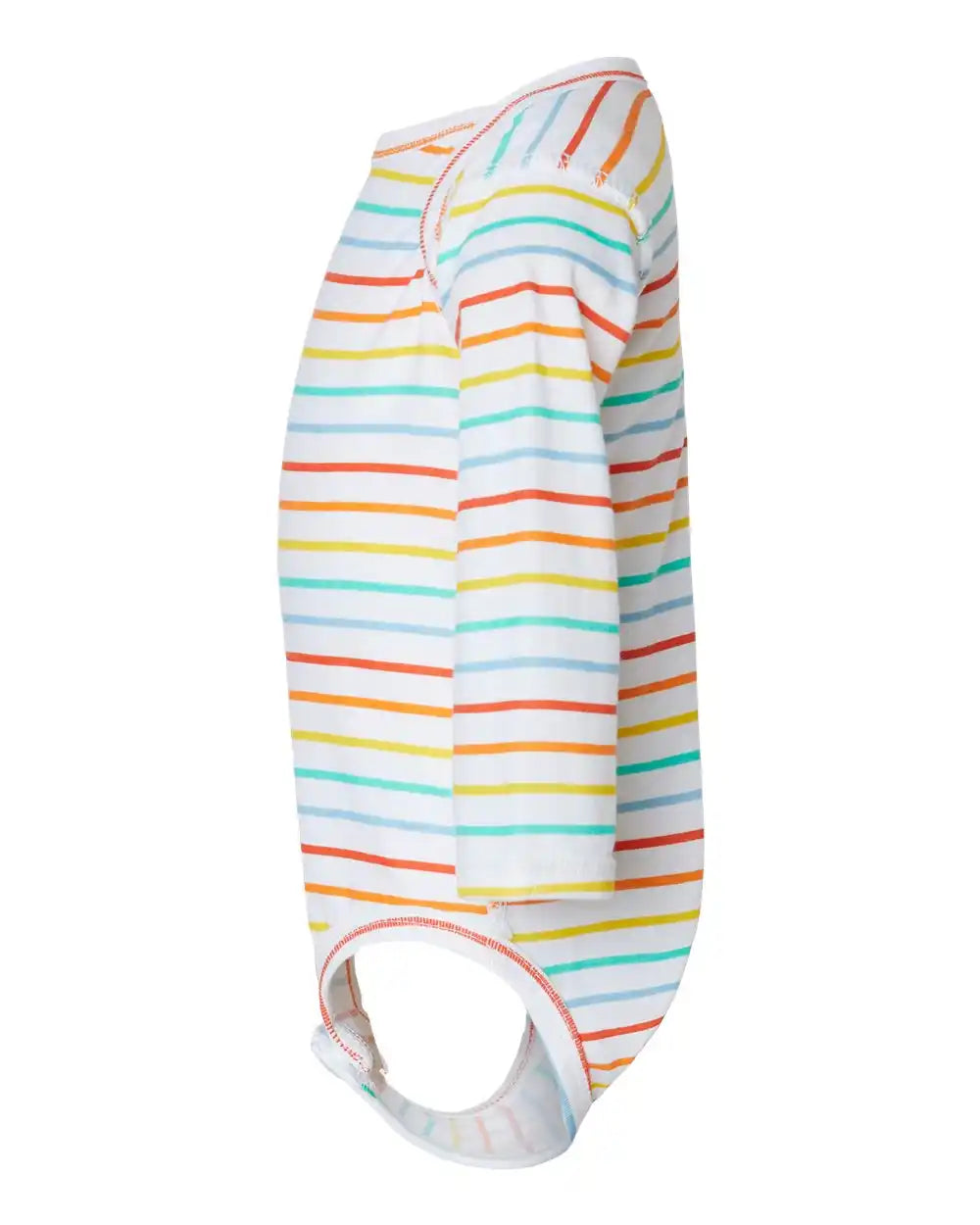 Rabbit Skins 4421l Infant Fine Jersey Long Sleeve Bodysuit - 4421 - Rainbow Stripe