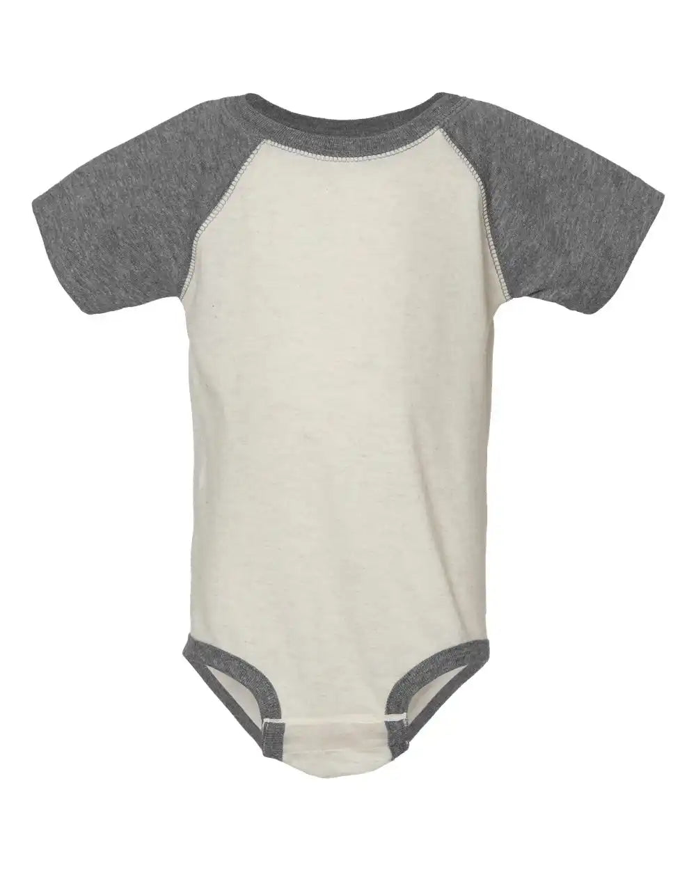 Rabbit Skins 4430 Infant Baseball Fine Jersey Bodysuit - Natural Heather Granite - Heather/ / 12m
