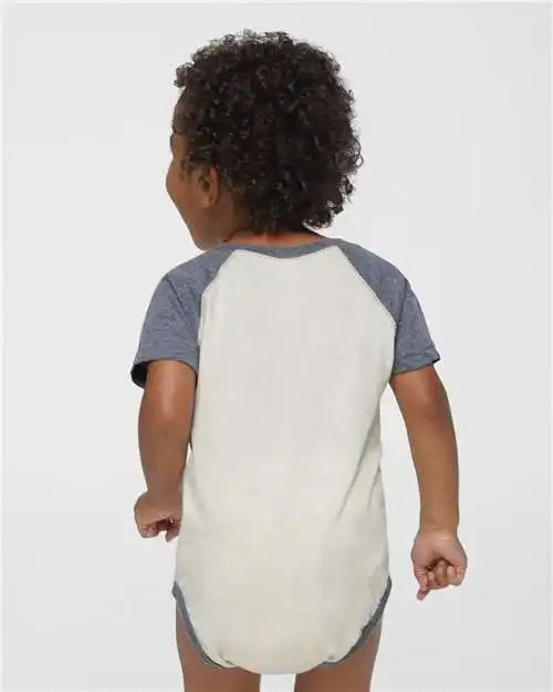 Rabbit Skins 4430 Infant Baseball Fine Jersey Bodysuit - Natural Heather Granite