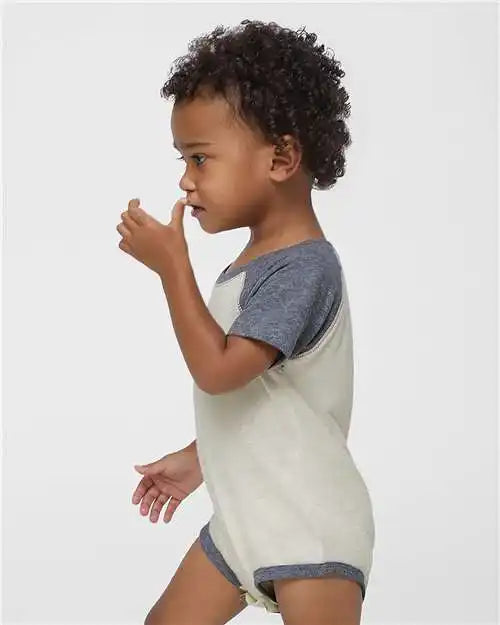 Rabbit Skins 4430 Infant Baseball Fine Jersey Bodysuit - Natural Heather Granite