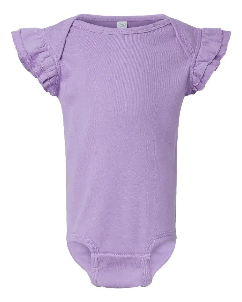 Rabbit Skins 4439 Infant Flutter Sleeve Baby Rib Bodysuit - Lavender - 6m
