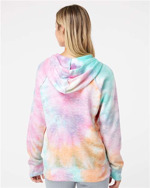 Rainbow Sorbet Women’s Courtney Burnout V-Notch Hooded Sweatshirt - W1162