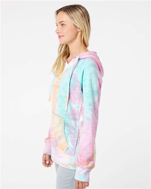 Rainbow Sorbet Women’s Courtney Burnout V-Notch Hooded Sweatshirt - W1162