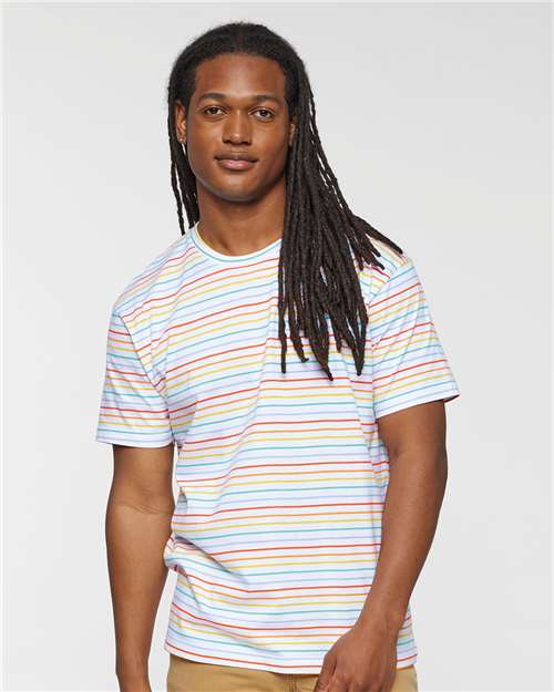 Rainbow Stripe Fine Jersey Tee - 6901