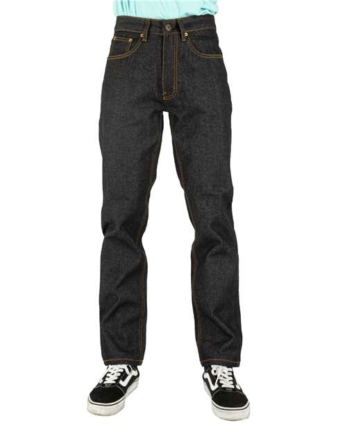 Raw Indigo_36 Raw Denim Straight-Leg Jean Pants - SHRDJ