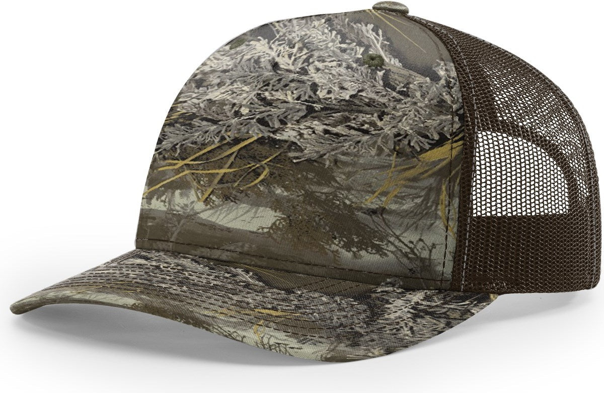 Realtree Max-1 XT/Brown Printed Five Panel Trucker