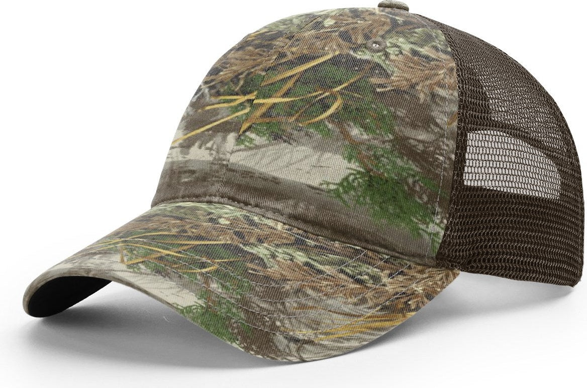 Realtree Max-1/Brown Garment Washed Printed Trucker