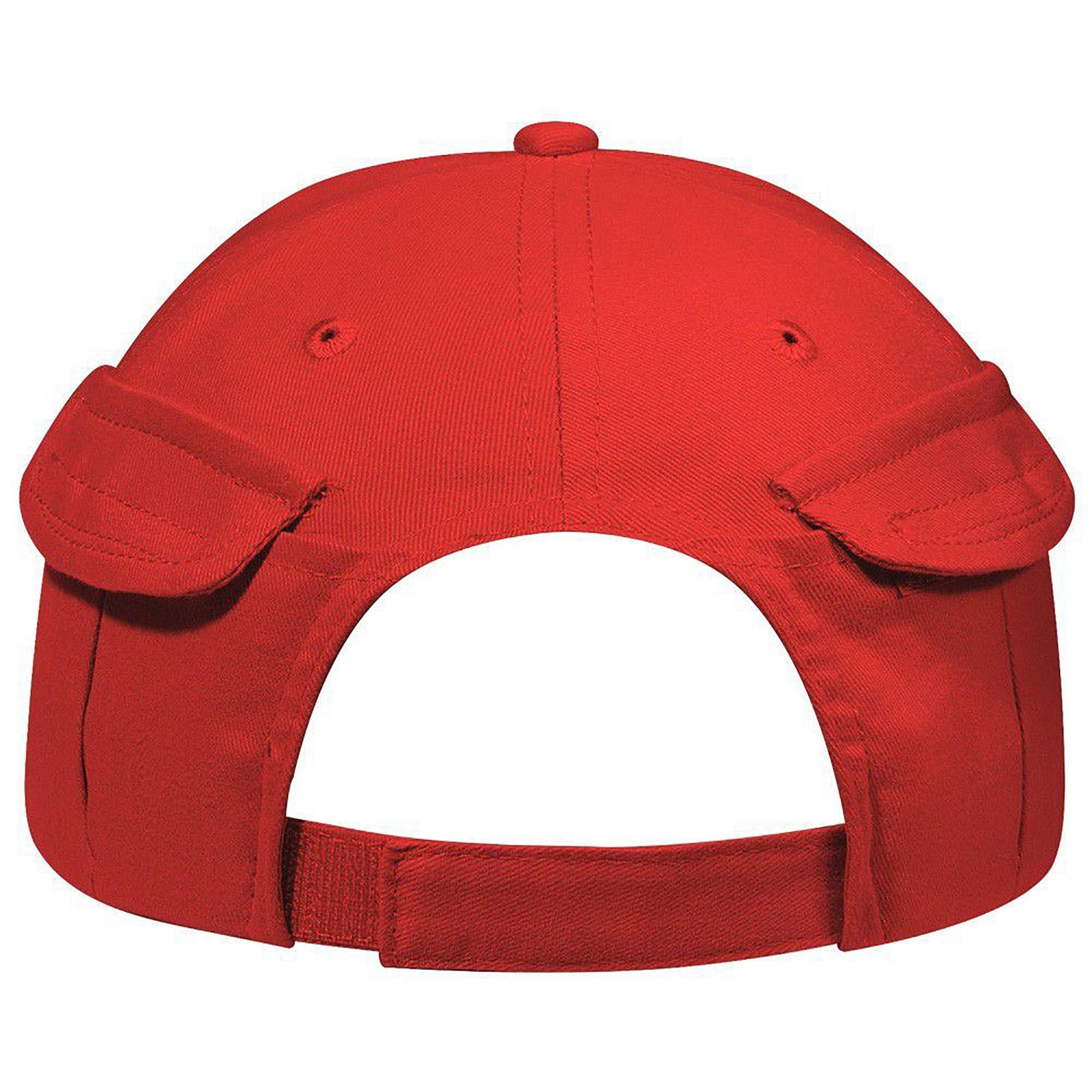 Rear View of 002 - Red OTTO CAP 6 Panel Low Profile Baseball Cap