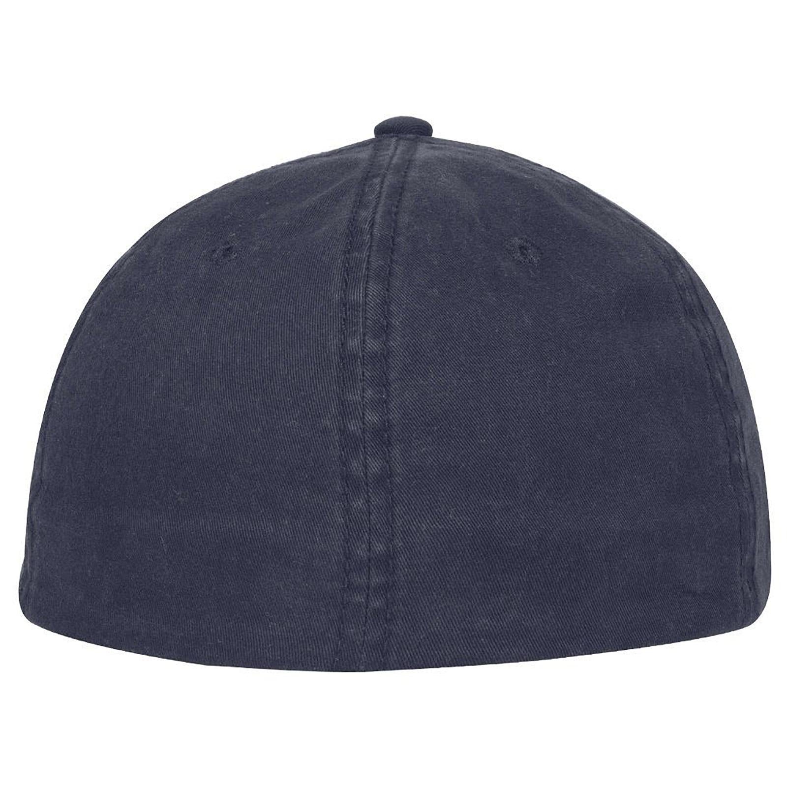 Rear View of 004 - Navy OTTO CAP "OTTO FLEX" Fitted 6 Panel Slim Fit Low Profile Baseball Cap