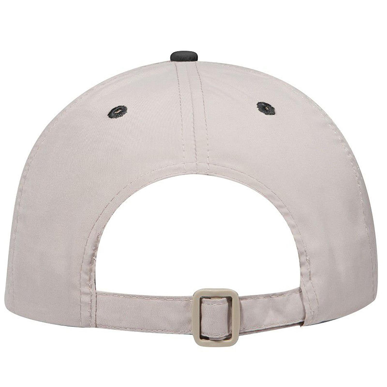 Rear View of 0332 - Blk/Kha OTTO CAP 6 Panel Low Profile Baseball Cap