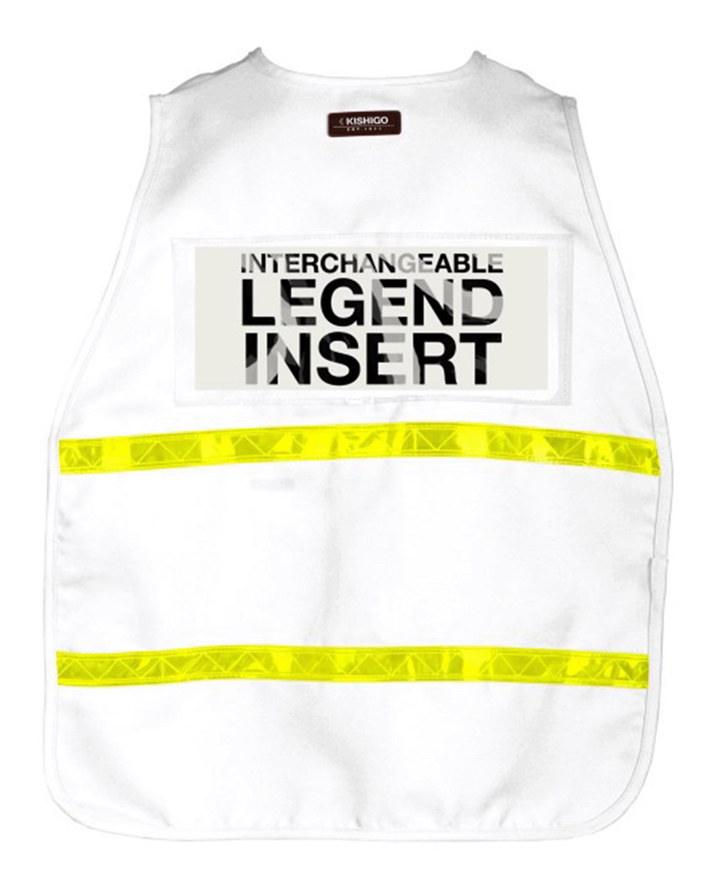 Rear View of 3711I White 3700 Series Incident Command Vest - 3700