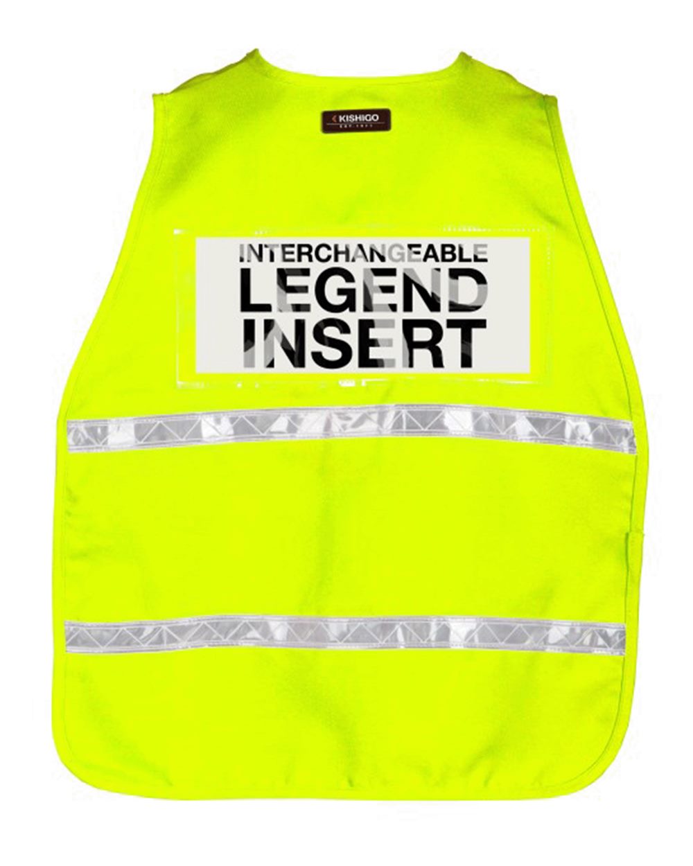 Rear View of 3713I Lime 3700 Series Incident Command Vest - 3700