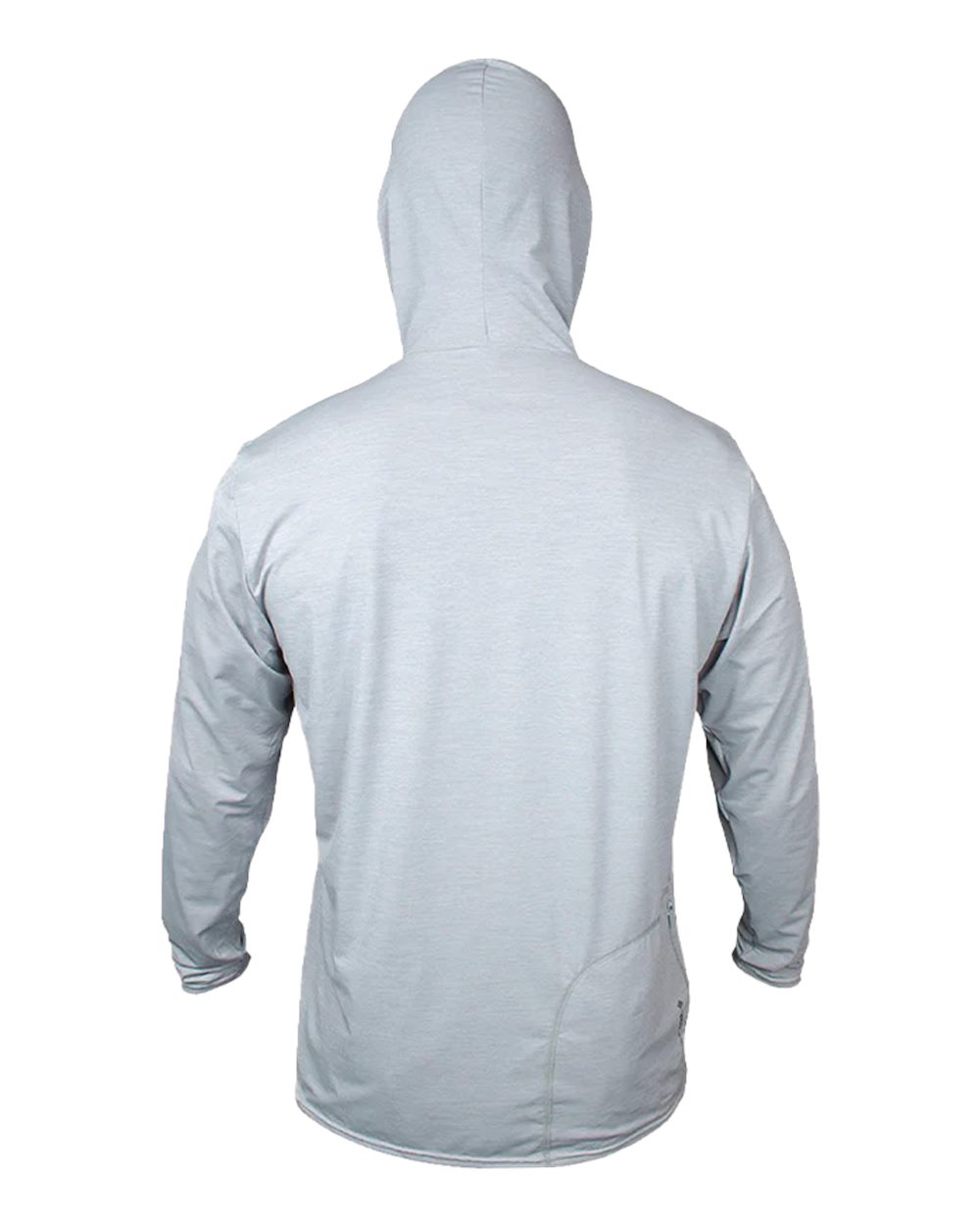 Rear View of Alloy Heathered Low Pro Tech Hooded Long Sleeve T-Shirt - MVLPRH8