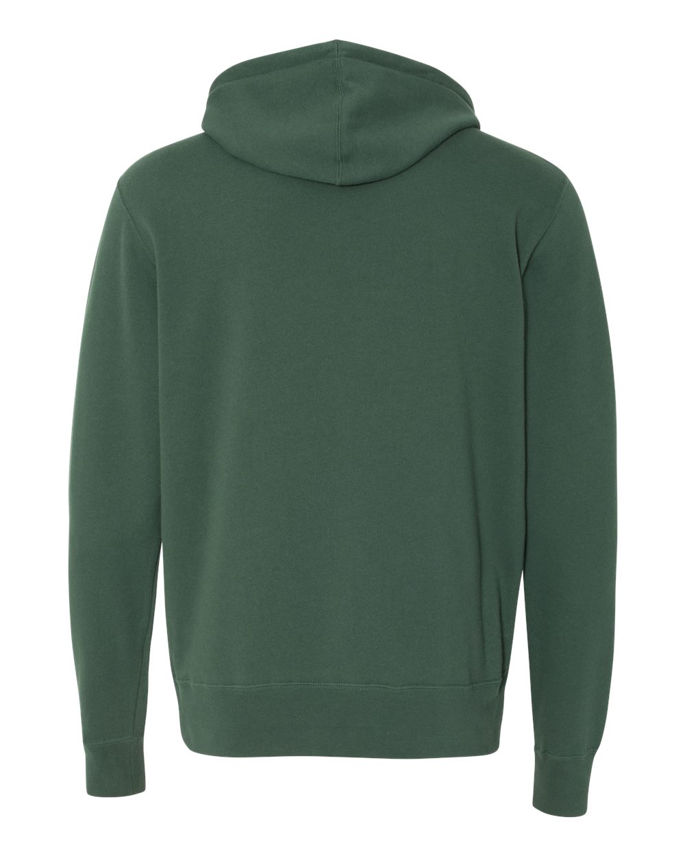 Rear View of Alpine Green Lightweight Full-Zip Hooded Sweatshirt - AFX90UNZ