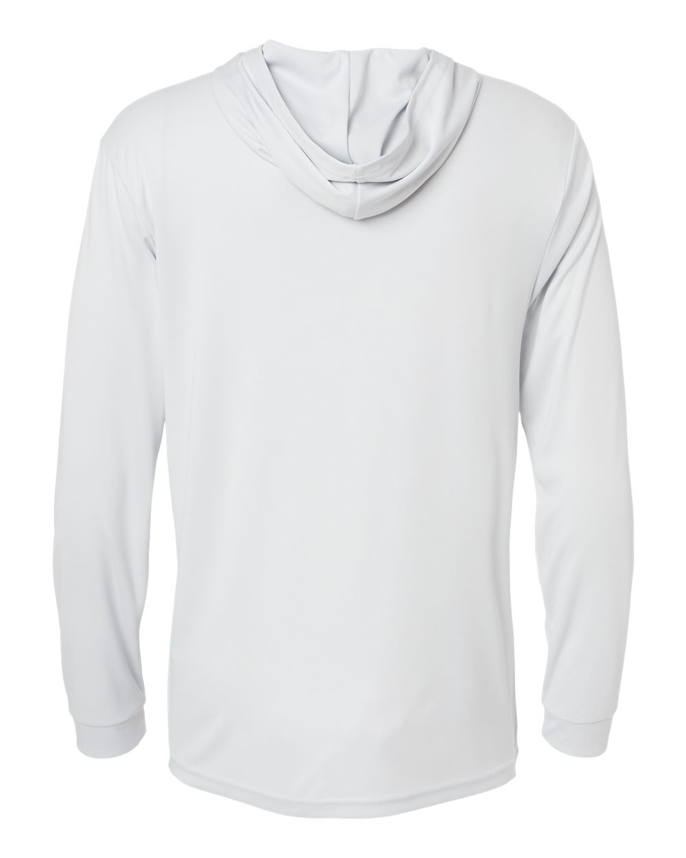 Front View of Aluminum Bahama Performance Hooded Long Sleeve T-Shirt - 220