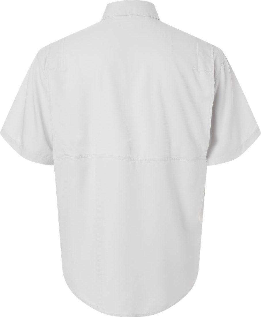 Rear View of Aluminum Hatteras Performance Short Sleeve Fishing Shirt - 700