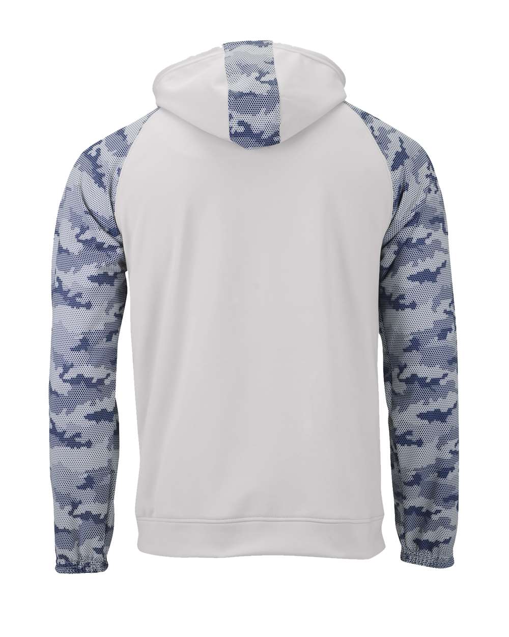 Rear View of Aluminum/ Navy Tahoe Camo Fleece Hooded Sweatshirt - 306
