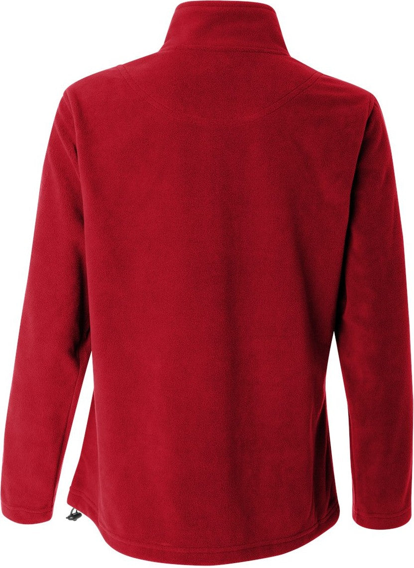 Rear View of American Red Women's Microfleece Full-Zip Jacket - 5301