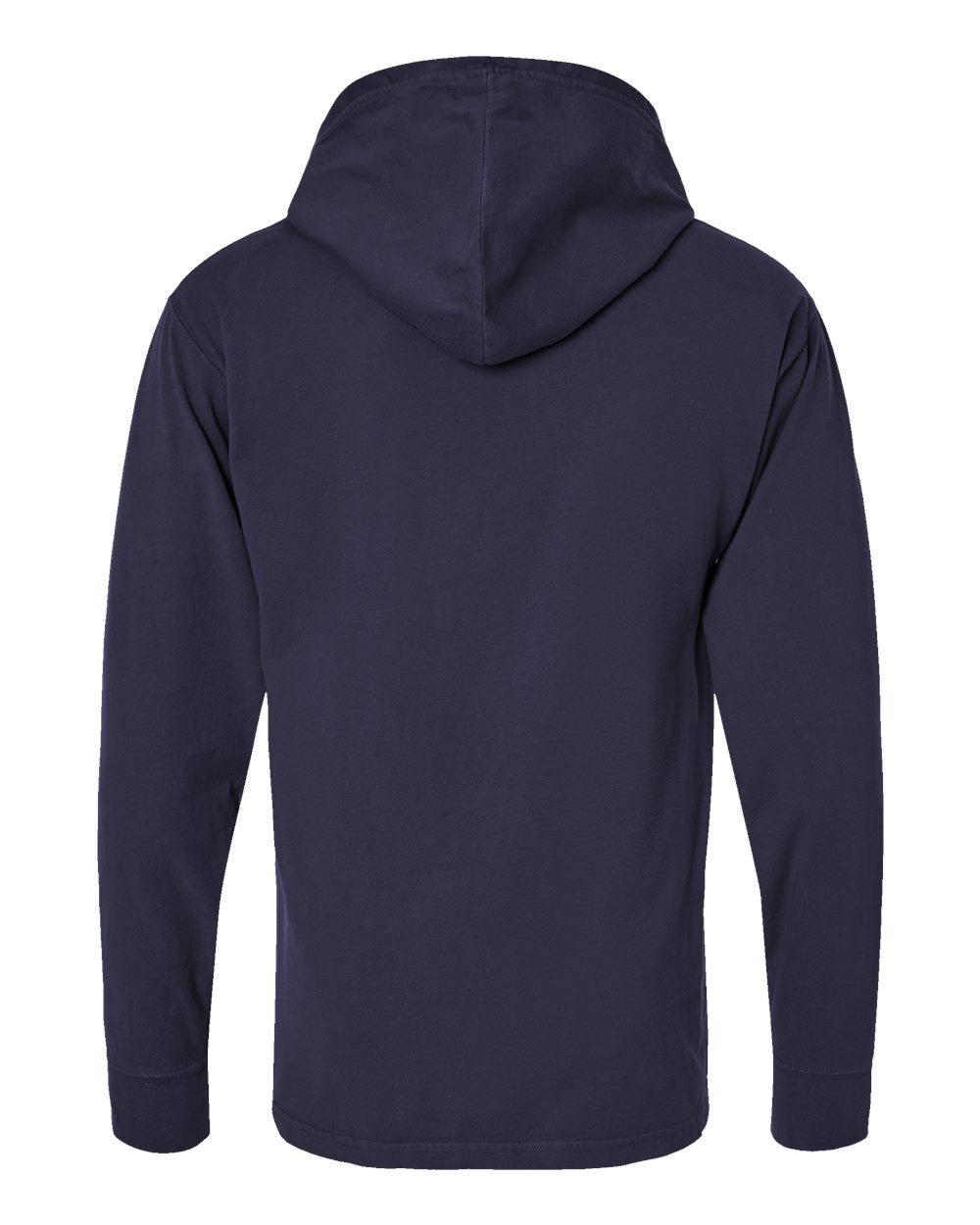 Rear View of Anchor Slate Garment-Dyed Jersey Hooded Long Sleeve T-Shirt - GDH280