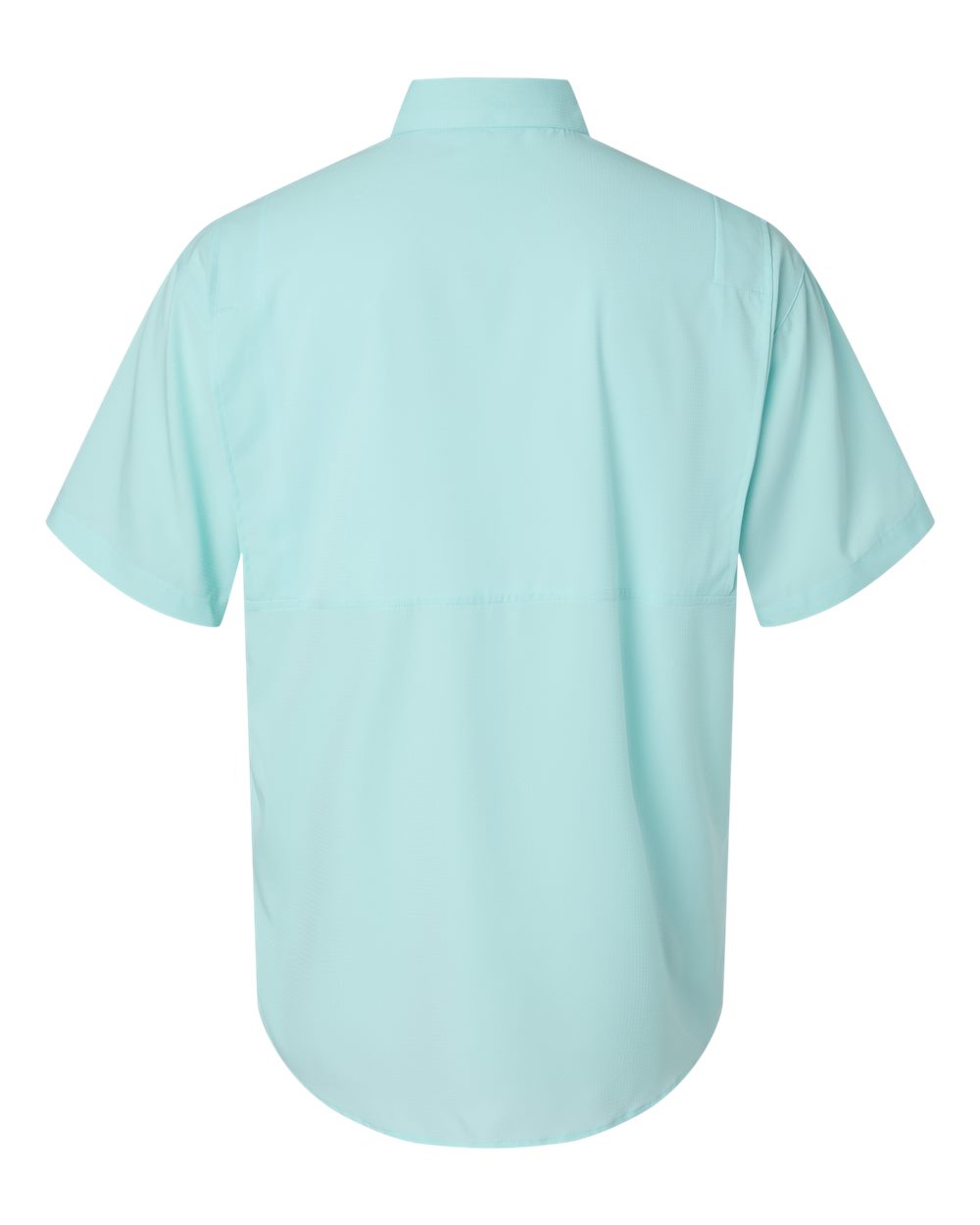 Front View of Aqua Blue Hatteras Performance Short Sleeve Fishing Shirt - 700