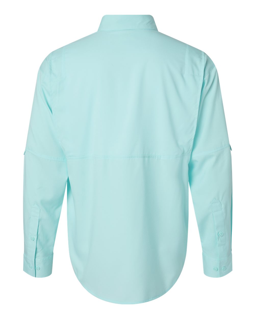 Front View of Aqua Blue Kitty Hawk Performance Long Sleeve Fishing Shirt - 702