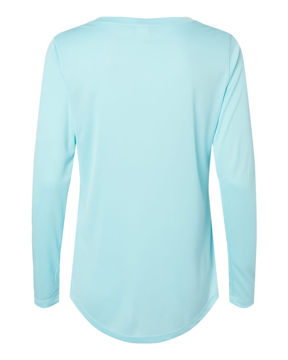 Front View of Aqua Blue Women's Long Islander Performance Long Sleeve T-Shirt - 214