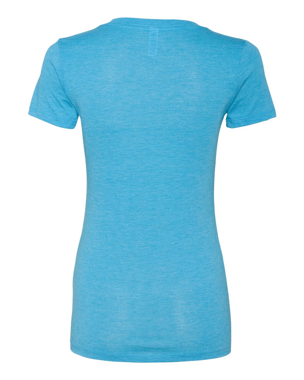 Rear View of Aqua Triblend Women’s Triblend Deep V-Neck Tee - 8435