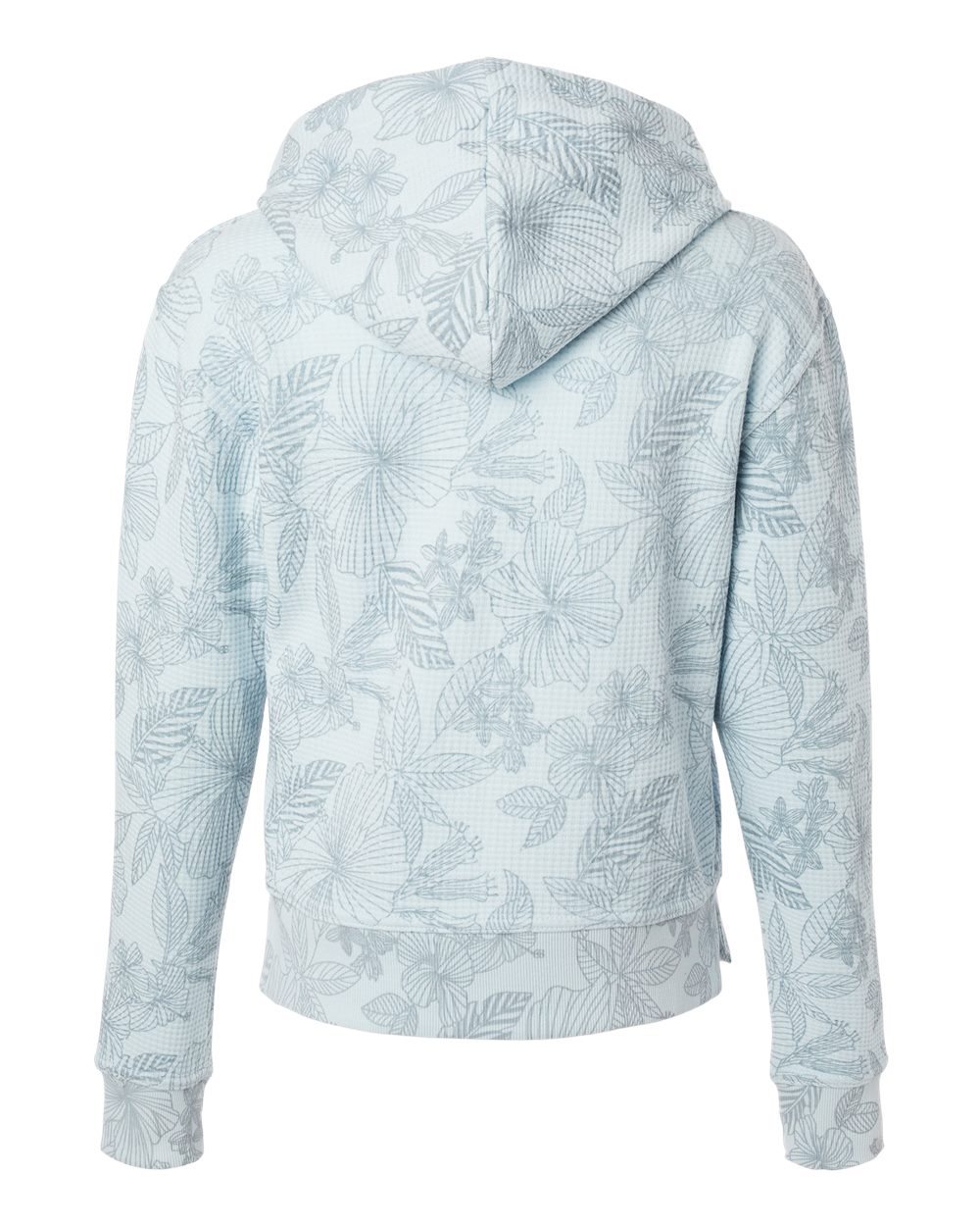 Front View of Arctic Blue Women's Maddie Floral Print Hooded Sweatshirt - W24105