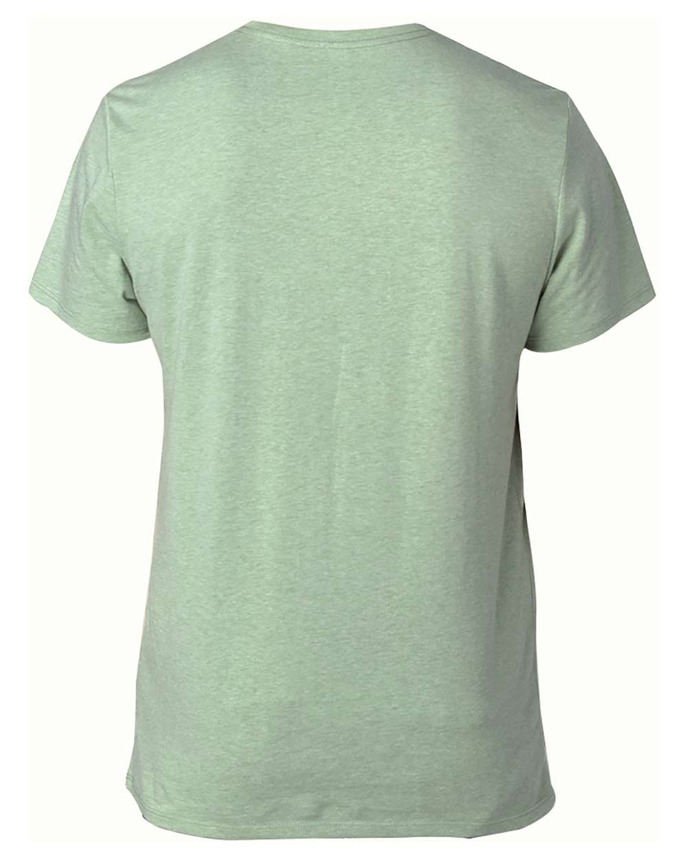 Rear View of Army Heather Ultimate CVC T-Shirt - 100A