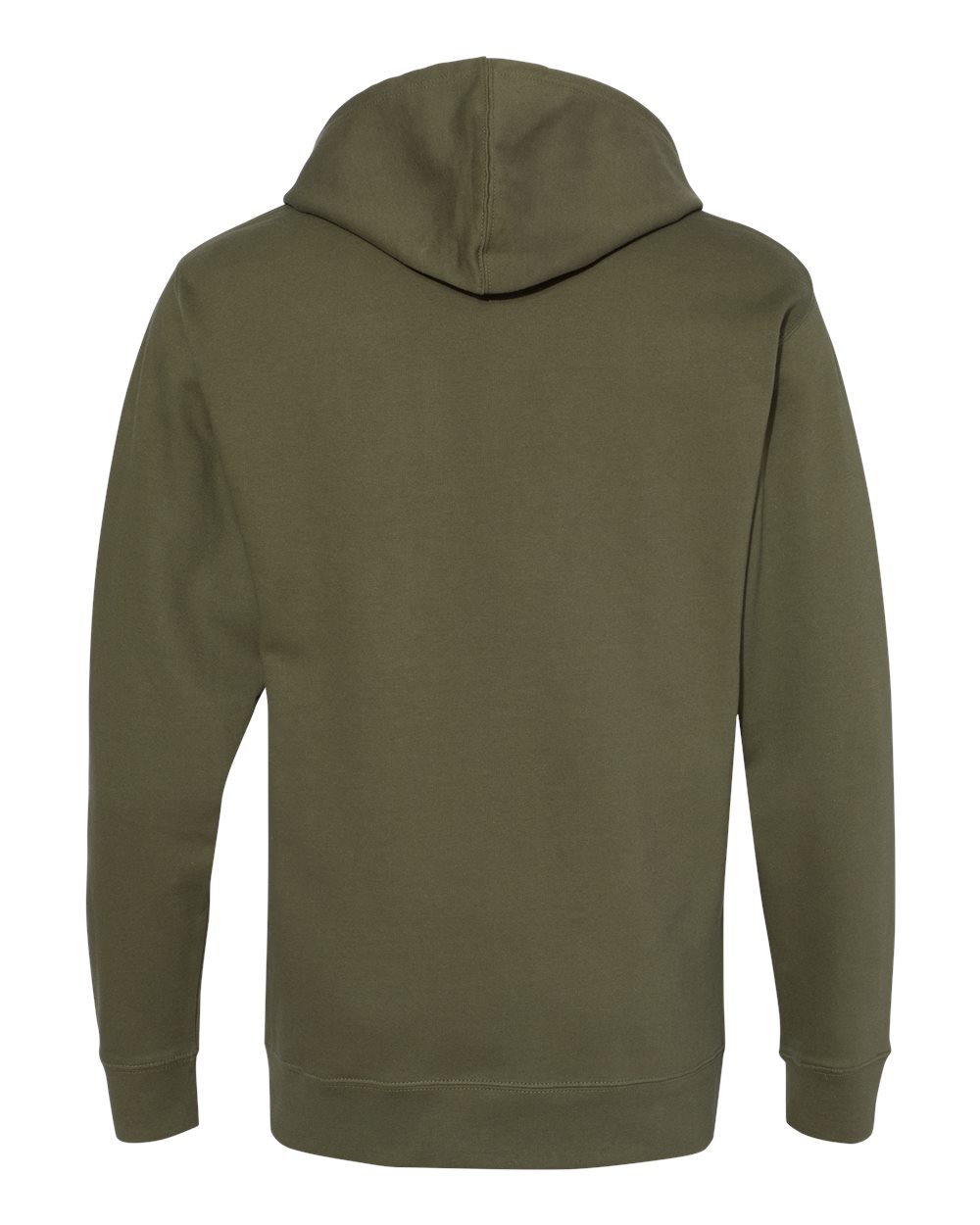 Rear View of Army Midweight Hooded Sweatshirt - SS4500