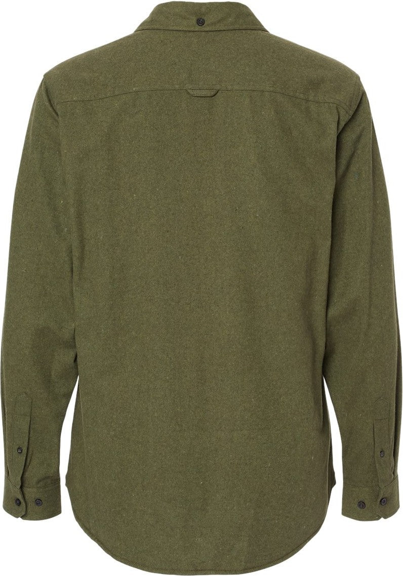 Rear View of Army Solid Flannel Shirt - 8200