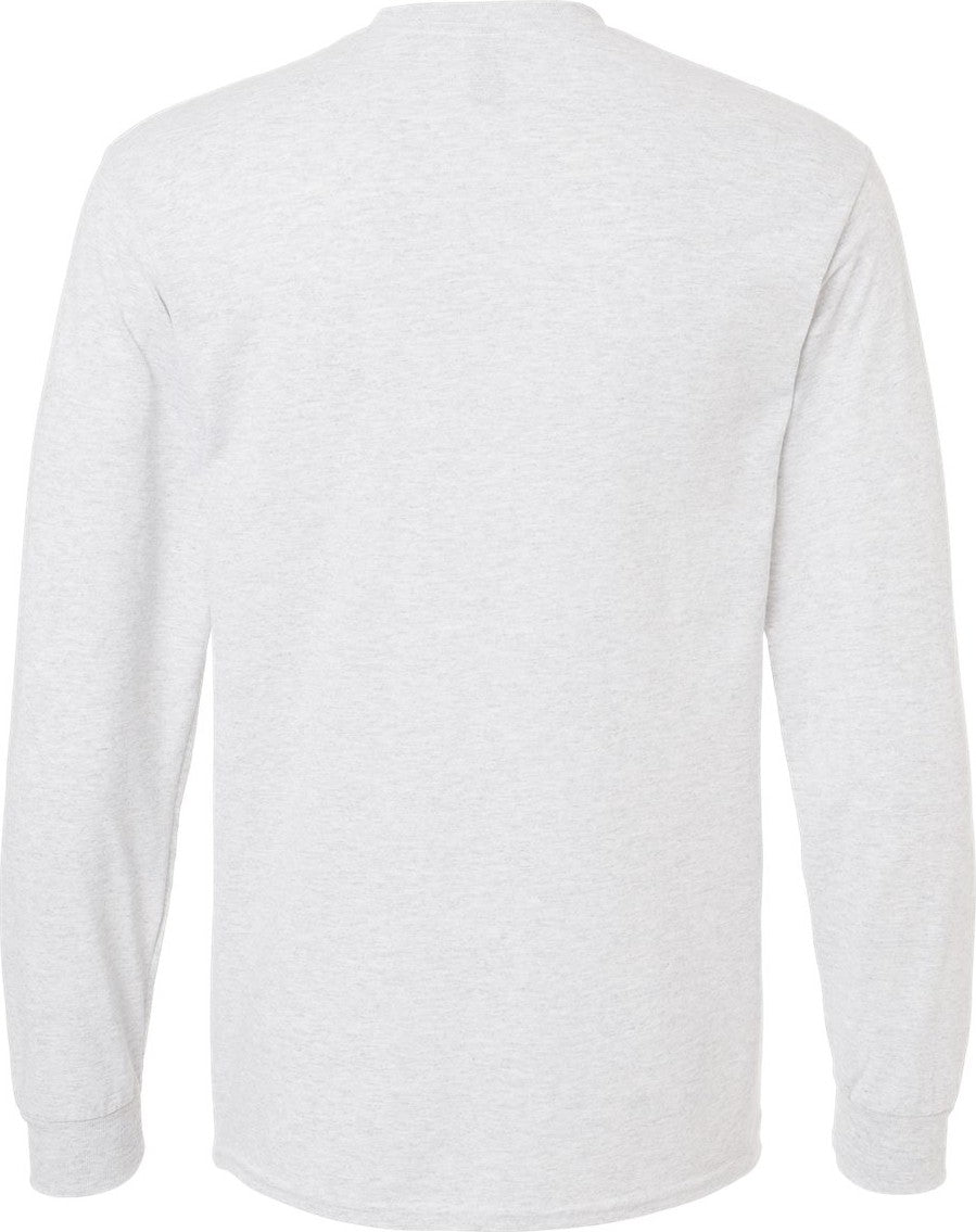 Rear View of Ash DryBlend® 50/50 Long Sleeve T-Shirt - 8400