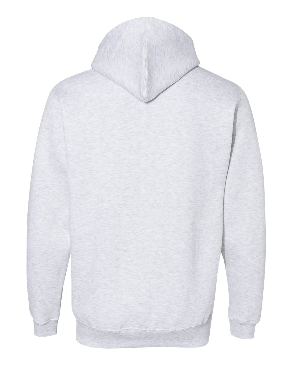 Rear View of Ash Heather Premium Hooded Sweatshirt - 8824