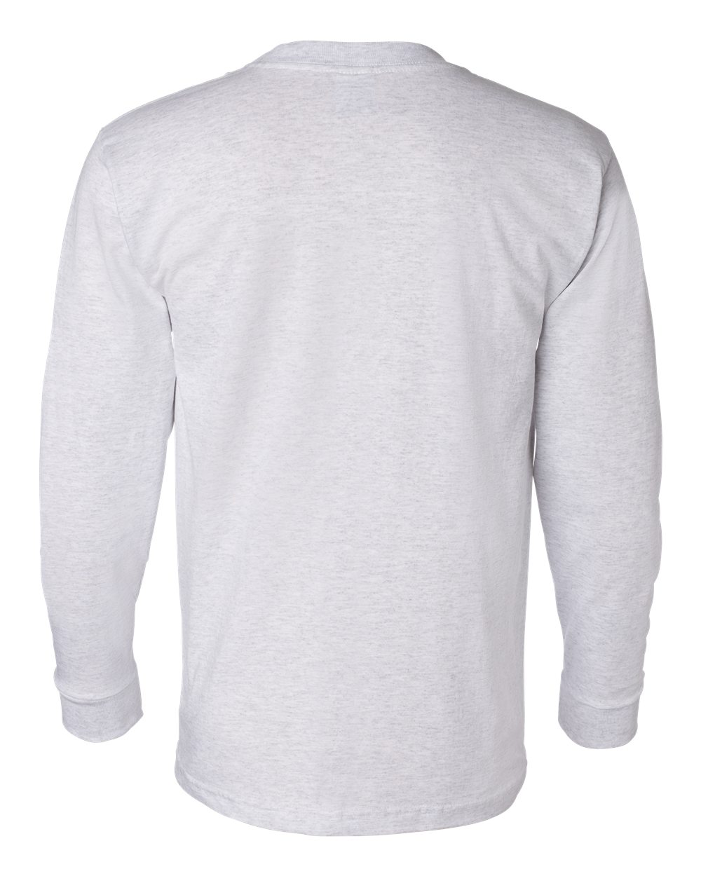 Rear View of Ash USA-Made Long Sleeve Pocket T-Shirt - 8100