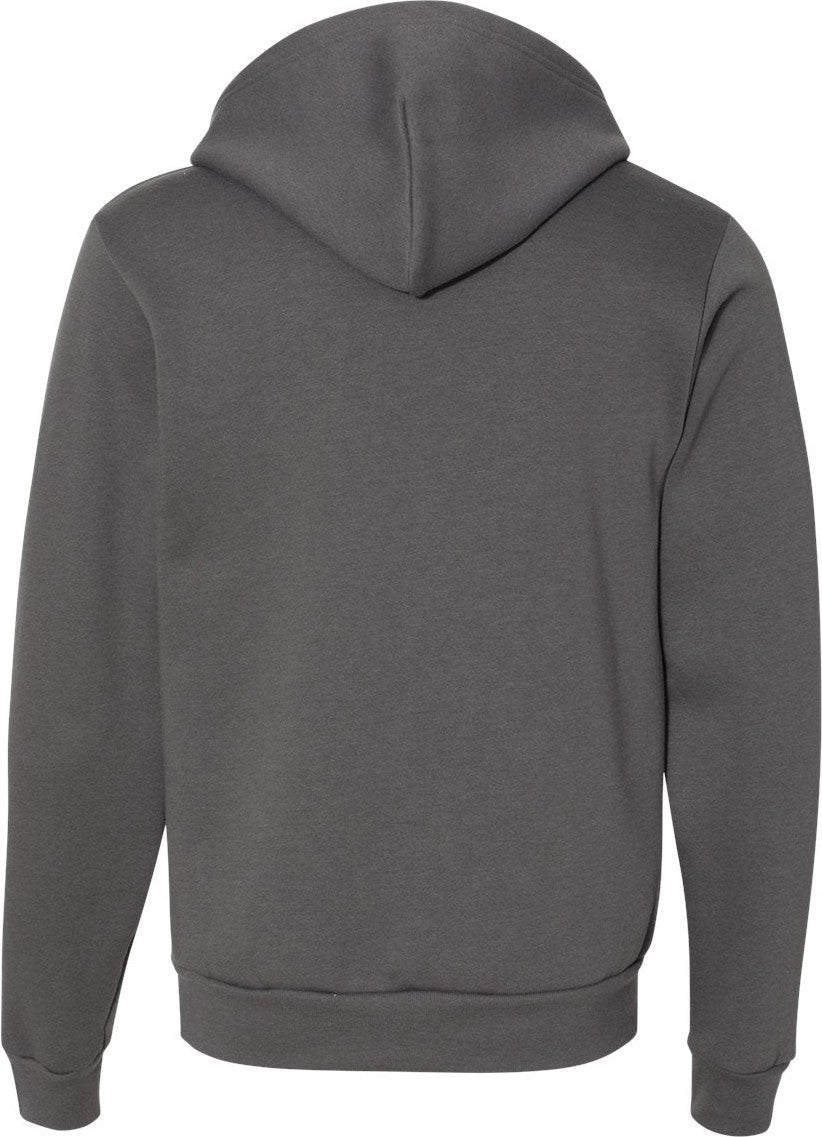 Rear View of Asphalt USA-Made Flex Fleece Full-Zip Hoodie - F497US