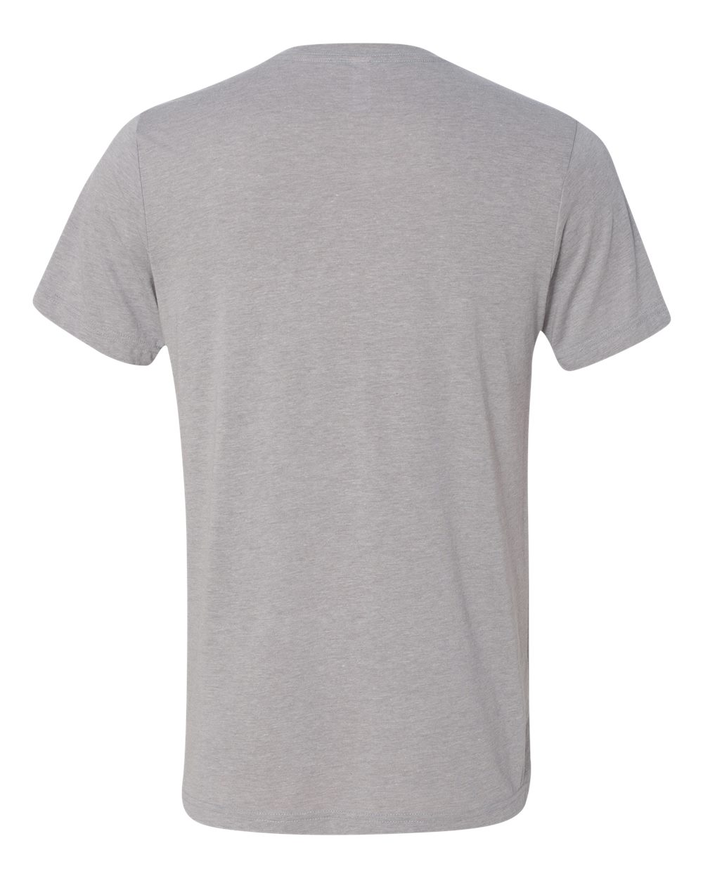 Rear View of Athletic Grey Triblend Triblend V-Neck Short Sleeve Tee - 3415