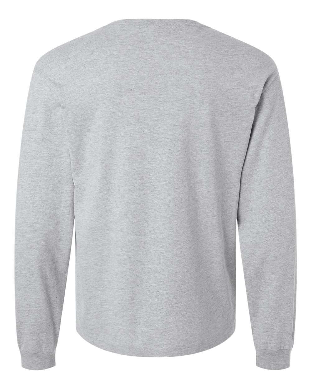 Rear View of Athletic Heather 6 oz. Heavyweight Long Sleeve Tee - 3511