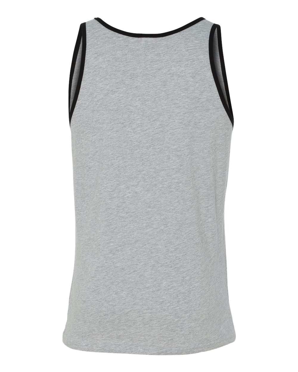 Rear View of Athletic Heather/ Black Jersey Tank - 3480