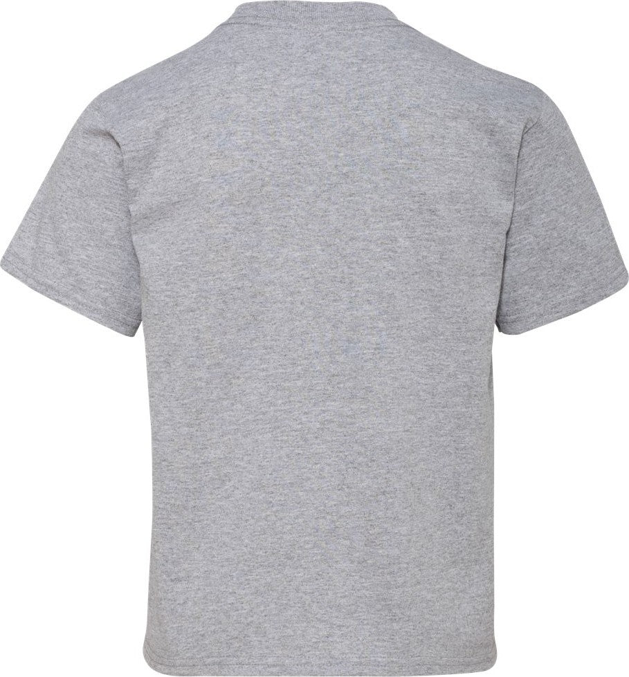 Rear View of Athletic Heather Dri-Power® Youth 50/50 T-Shirt - 29BR