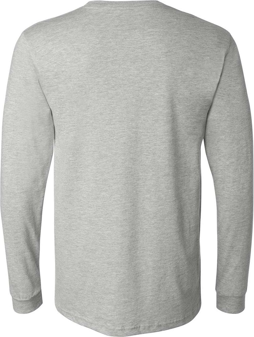 Rear View of Athletic Heather Heather CVC Long Sleeve Tee - 3501CVC