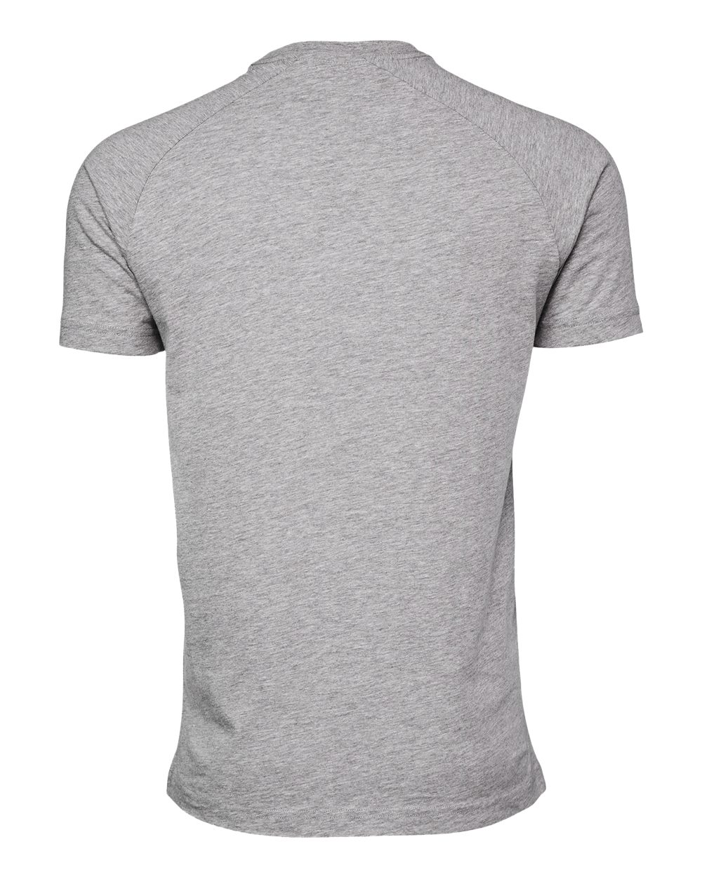 Rear View of Athletic Heather Heather CVC Raglan Tee - 3201