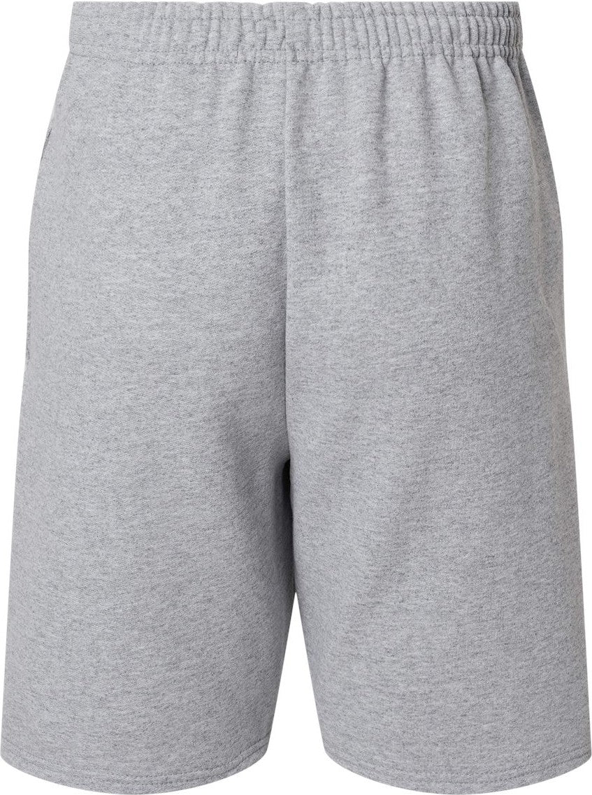Rear View of Athletic Heather Nublend® Fleece Shorts - 978MPR