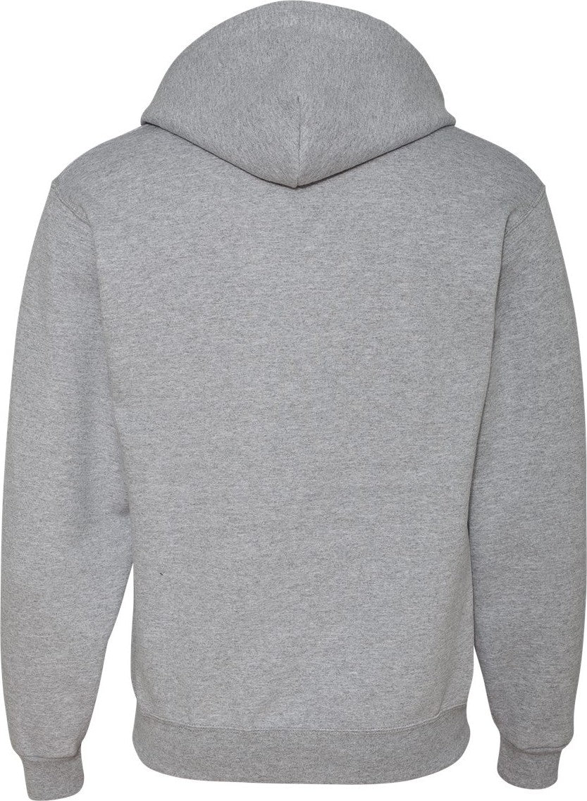 Rear View of Athletic Heather NuBlend® Full-Zip Hooded Sweatshirt - 993MR