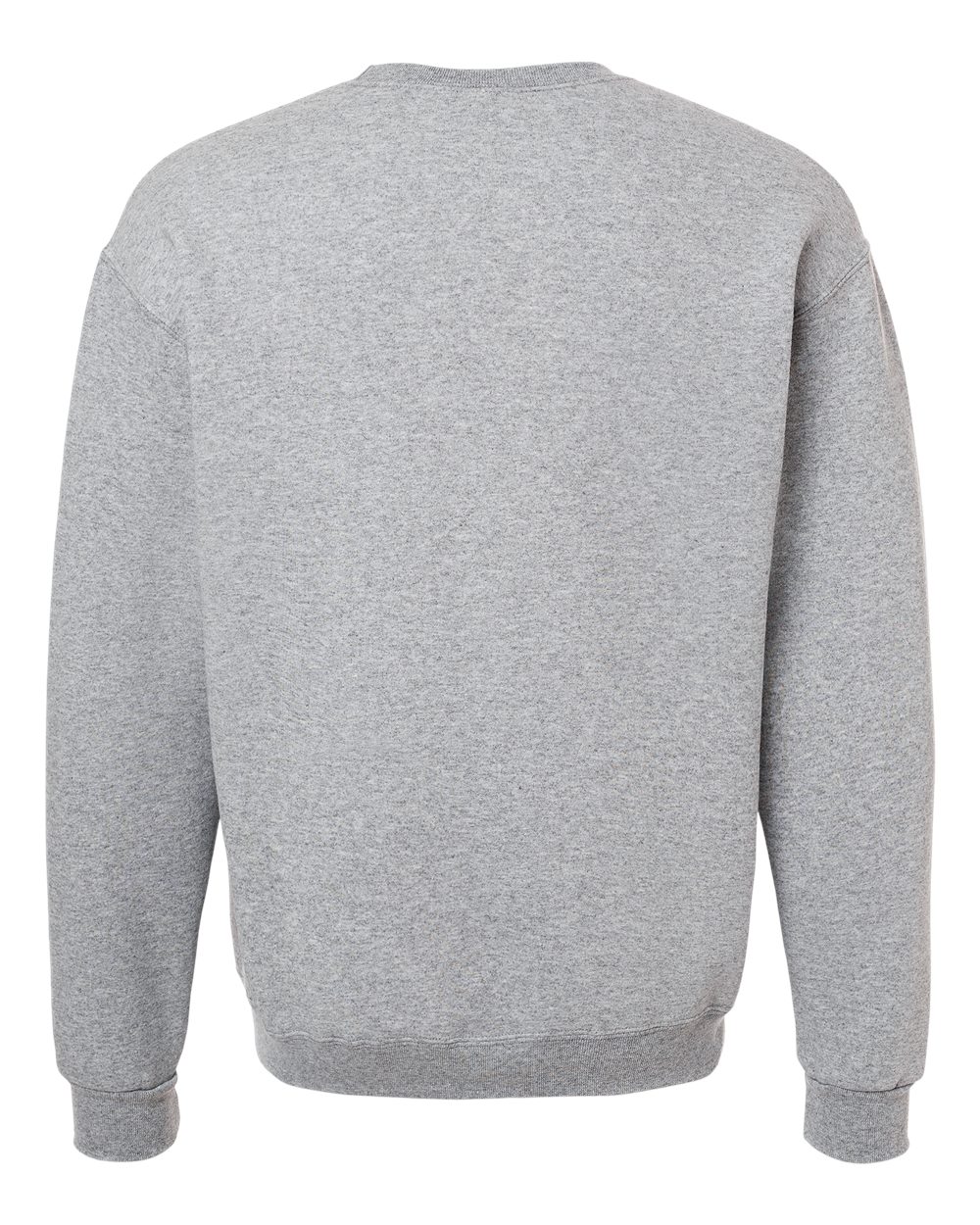 Rear View of Athletic Heather Rugged Crewneck Sweatshirt - C12MR