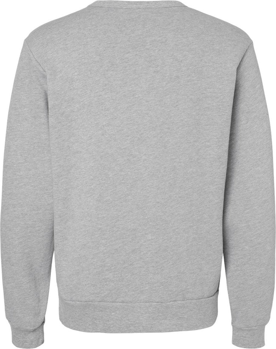 Rear View of Athletic Heather Sponge Fleece Classic Crewneck Sweatshirt - 3911