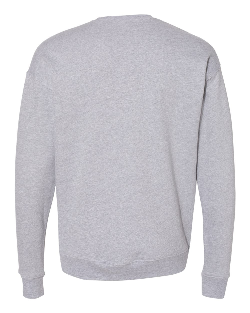 Rear View of Athletic Heather Sponge Fleece Drop Shoulder Crewneck Sweatshirt - 3945