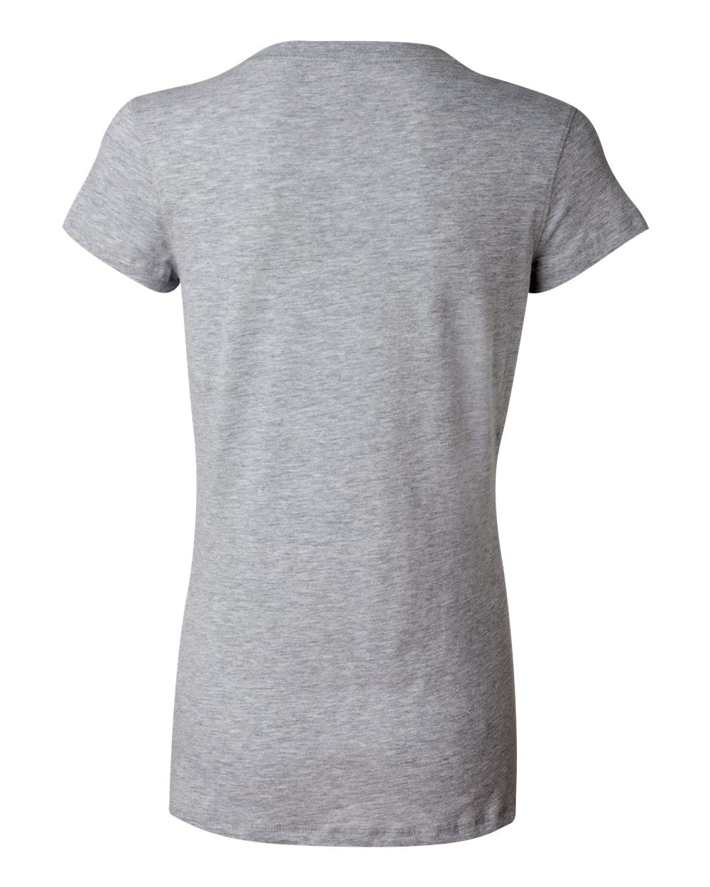 Rear View of Athletic Heather Women’s Jersey V-Neck Tee - 6005
